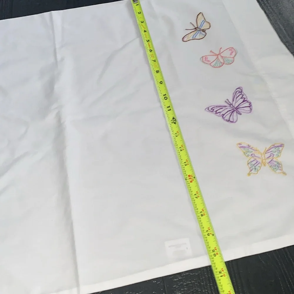 Martha Stewart Butterfly Embroidered Standard Pillowcase (1)‎